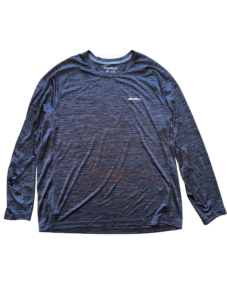 Eddie Bauer FreeDry Shirt Mens 2XL Gray Performance Long Sleeve Hiking Outdoor