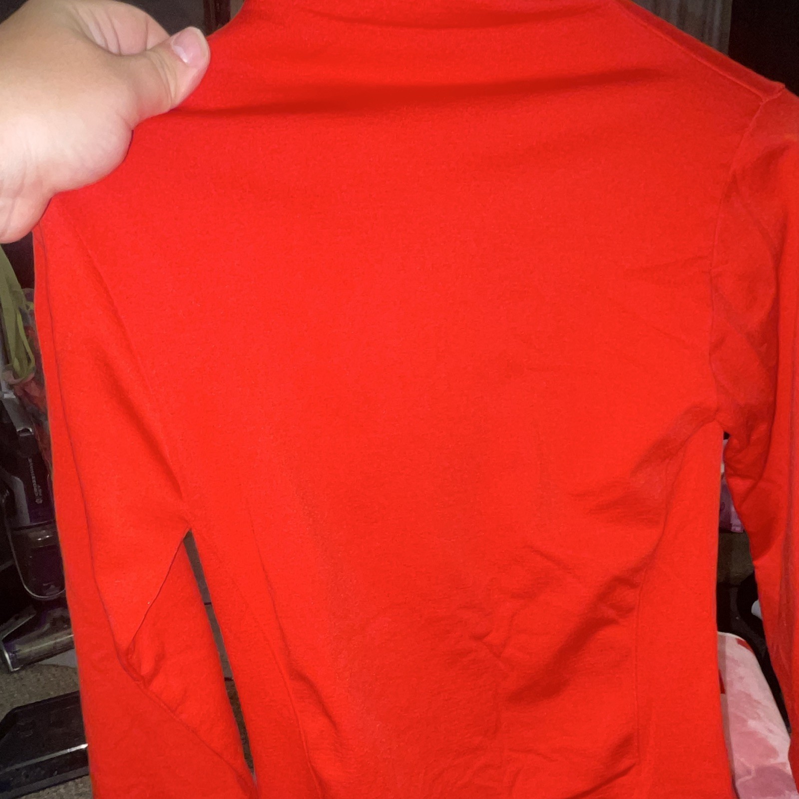 Attitude Unknown Men's Red Solid Mock Neck Long Sleeve Pullover Activewear S gallery