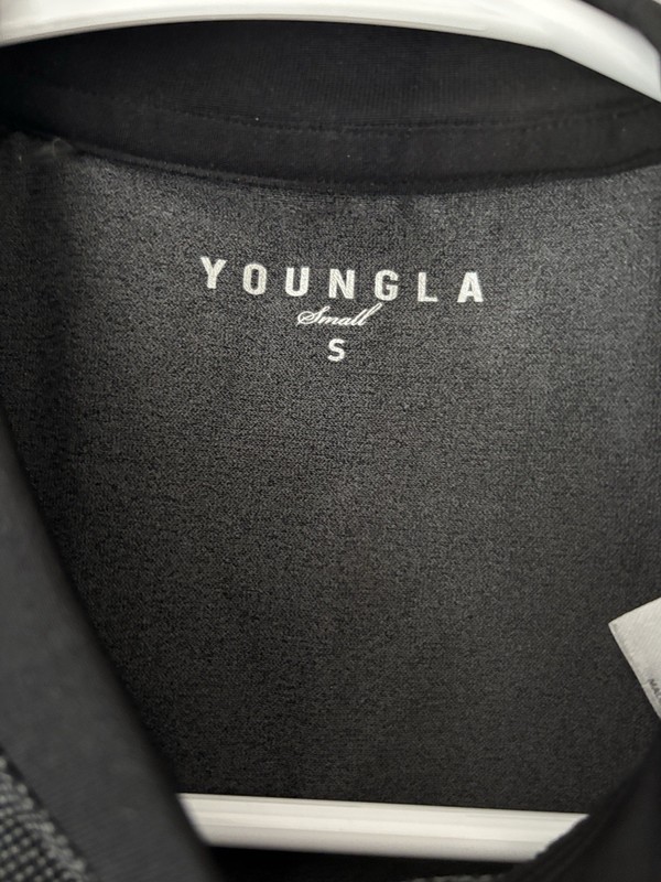 YoungLA Black 465 Compression Superhero Tee Super Fitted Small Gray Red Detail gallery