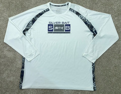 Silver Bait Shirt Mens 4X White Long Sleeve Fishing Performance Moisture Wicking