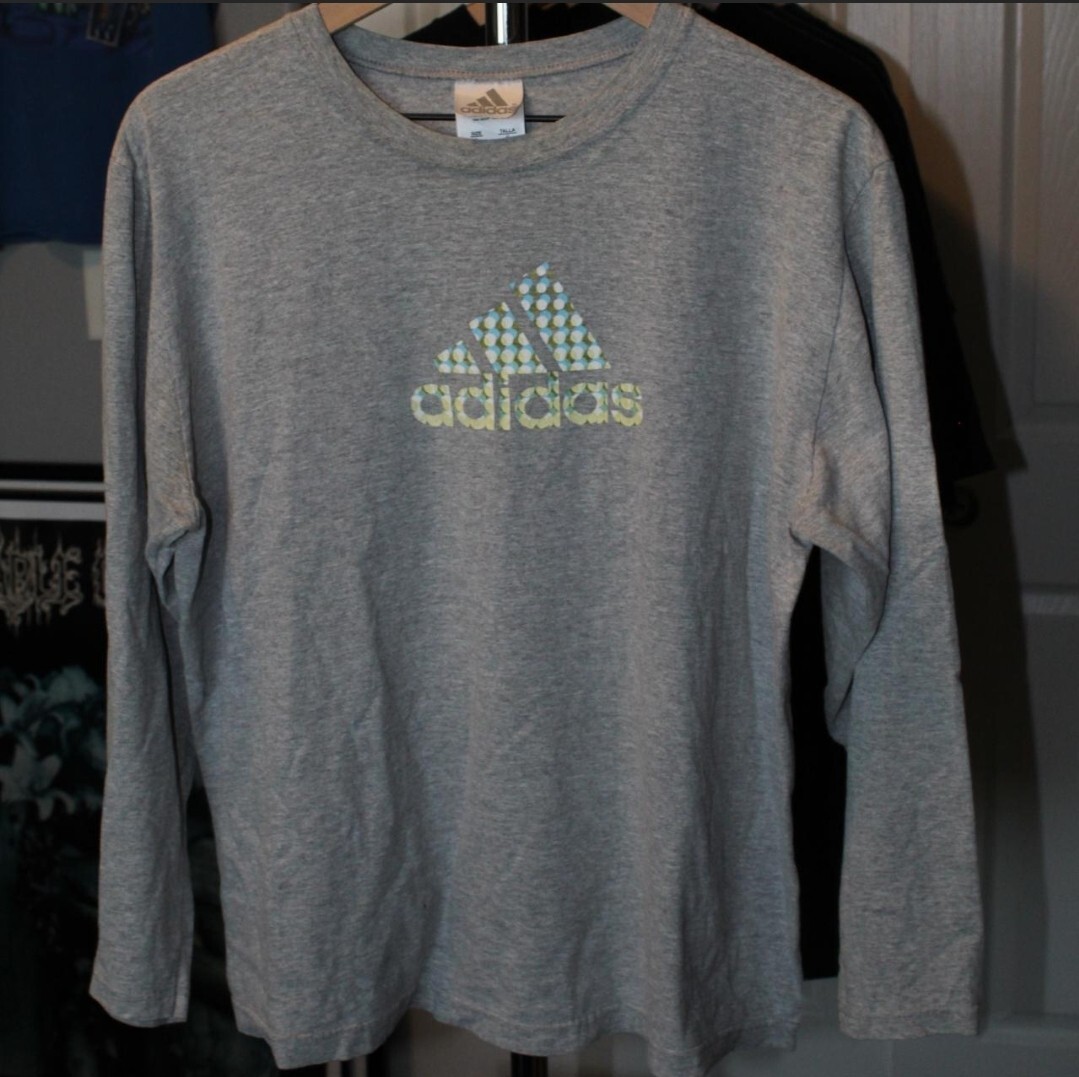 Adidas Polka Dot Longsleeve Large Unisex Shirt Sportswear Athletic Activewear gallery