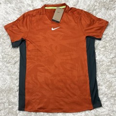 New Nike Shirt Court Dri FIT Advantage Orange Tennis Shirt DX5537 Men’s M
