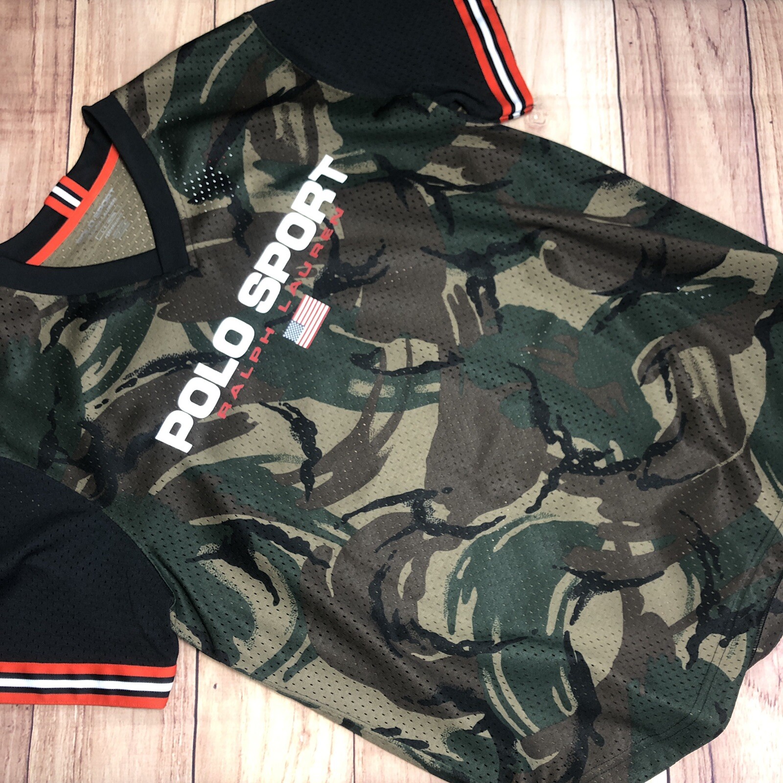 New Men’s Polo Sport Ralph Lauren Camoflauge Jersey Size Large gallery