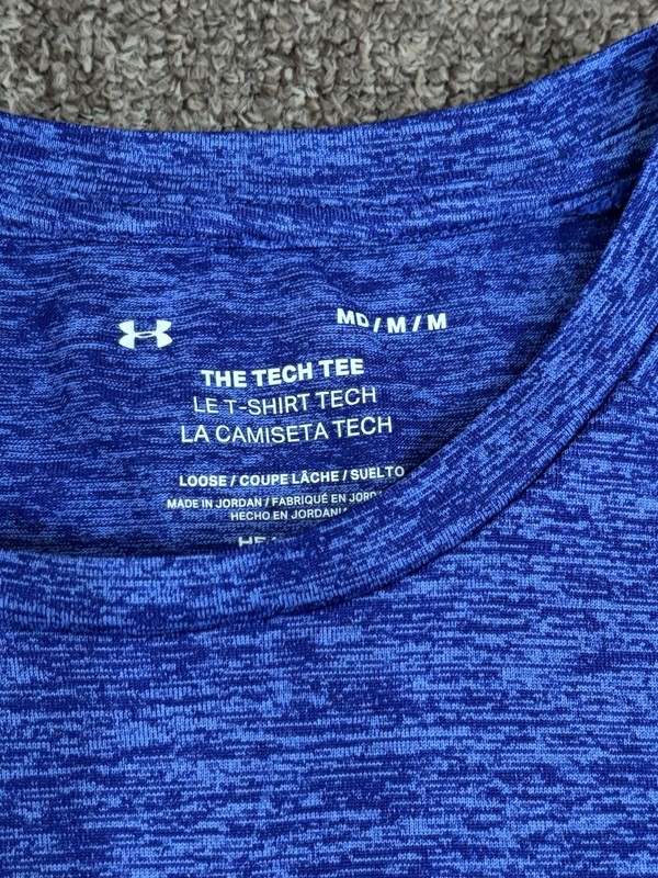 800 Under Armour HeatGear "The Tech Tee" Men's Blue M Short Sleeve Loose Shirt gallery