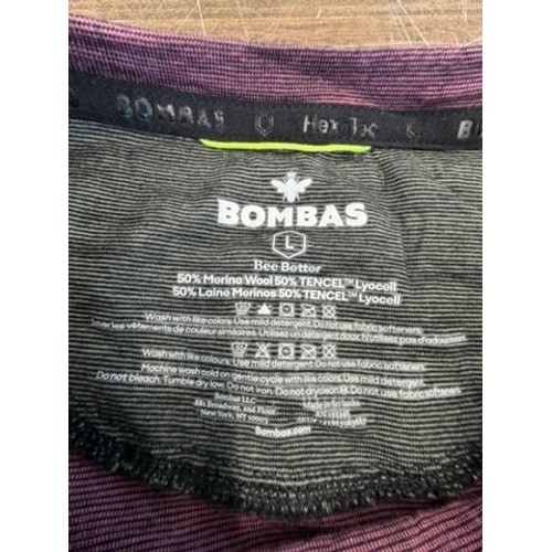 Bombas HexTec Merino Wool Tencel Long Sleeve Maroon Space Dye Men L FINAL SALE gallery