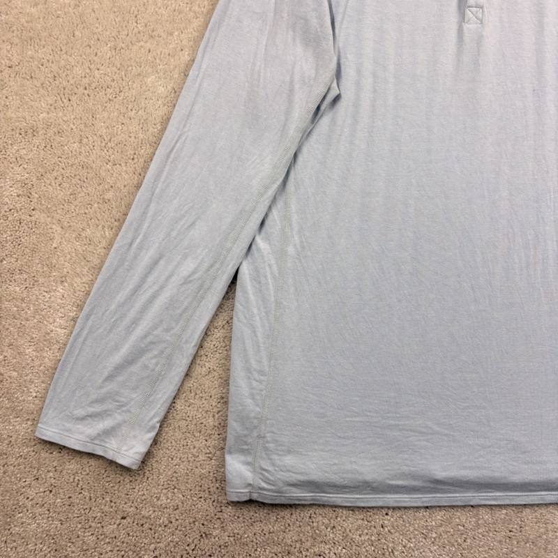 Hylete Henley Shirt Mens Size XL Blue Long Sleeve Athleisure Yoga Training gallery