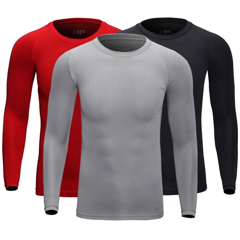 Mens Long Sleeve Compression Base Layer Undershirt Quick Dry T-Shirt Sports Tops gallery
