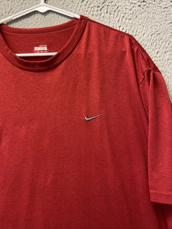 Nike Shirt Mens 2XL Red Stretch Short Sleeve Tshirt Performance Stretch /65-47 gallery