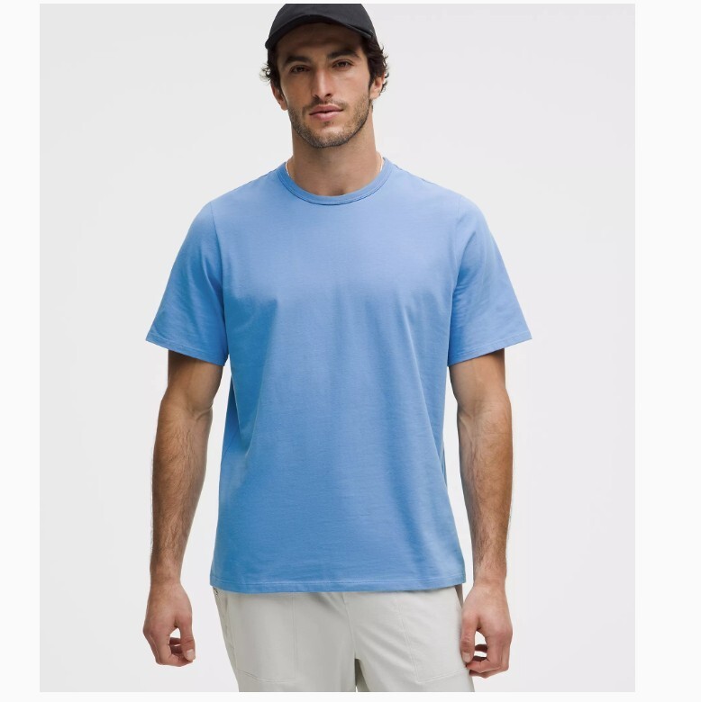 100% AUTHENTIC NWT LULULEMON ORGANIC COTTON CLASSIC FIT T SHIRT MEN M STARCH BLU gallery