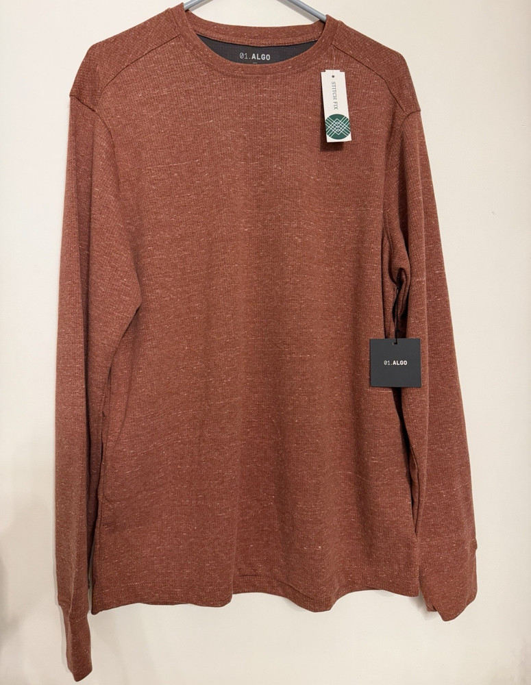 01.Algo “Denver” Performance Thermal Crew Mens XL Red Stitch Fix NWT Long Sleeve