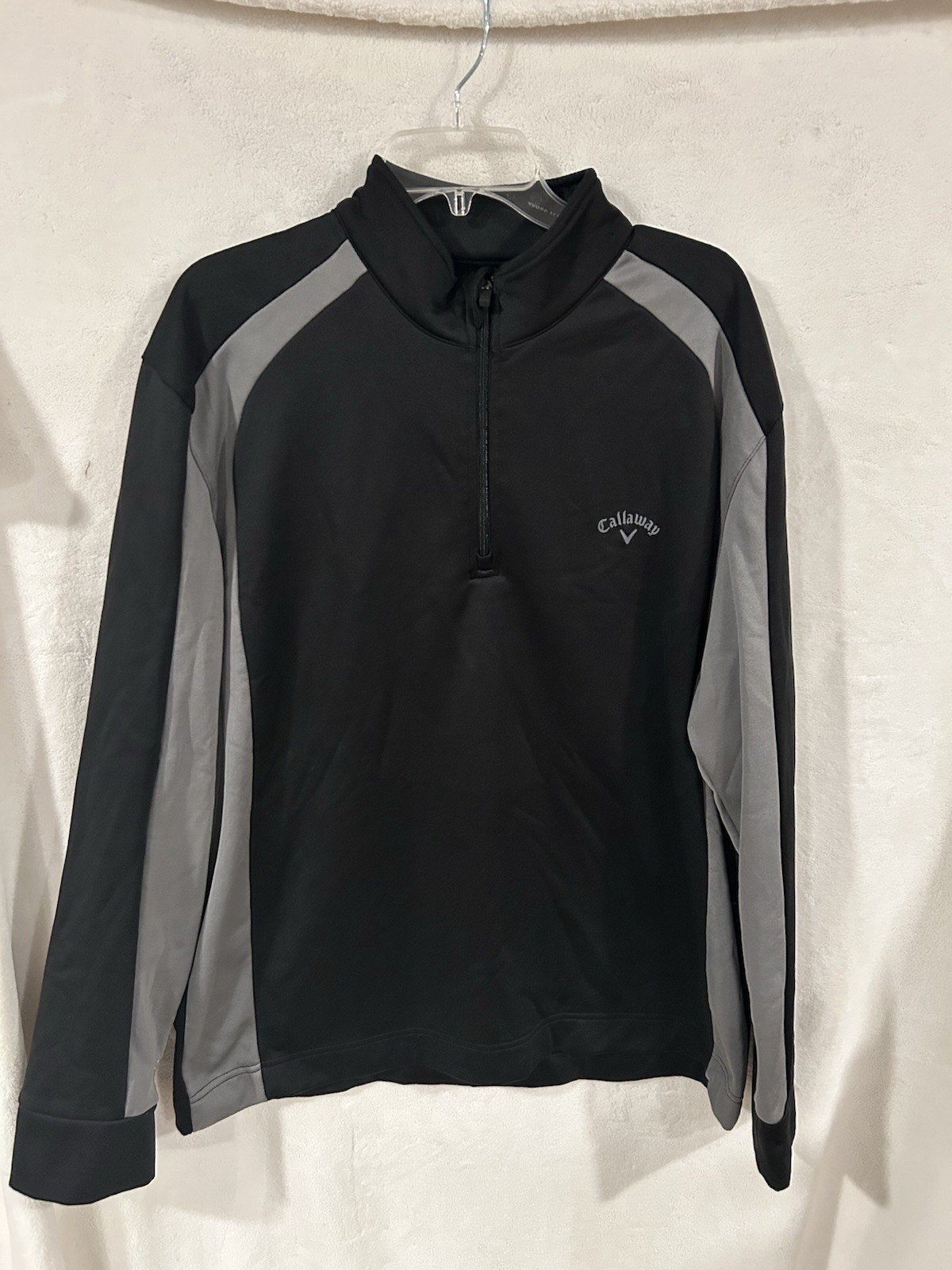 Callaway Pullover Golf Fleece Men Sz XL EG TG Black Gray 1/4 Zip Long Sleeve gallery