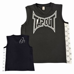 Vintage Tap out Tank Power Muscle Sleeveless Shirt Black White Mens Medium RARE
