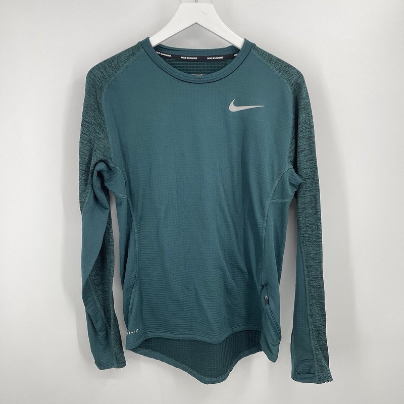 Nike Therma Sphere Element Running Long Sleeve Top Teal Green Black Mens Small gallery