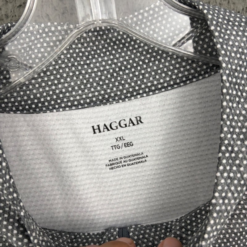 Haggar Pullover Mens 2XL Gray Polka Dot 1/4 Zip Long Sleeve Performance Outdoor gallery