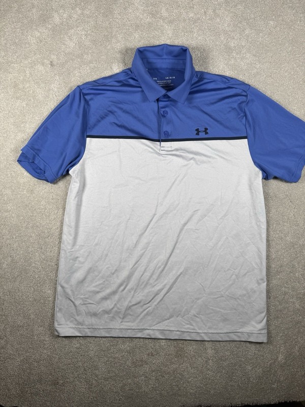 Under Armour Men's UA Playoff 2.0 Colorblock Performance Golf Polo Shirt Blue L gallery