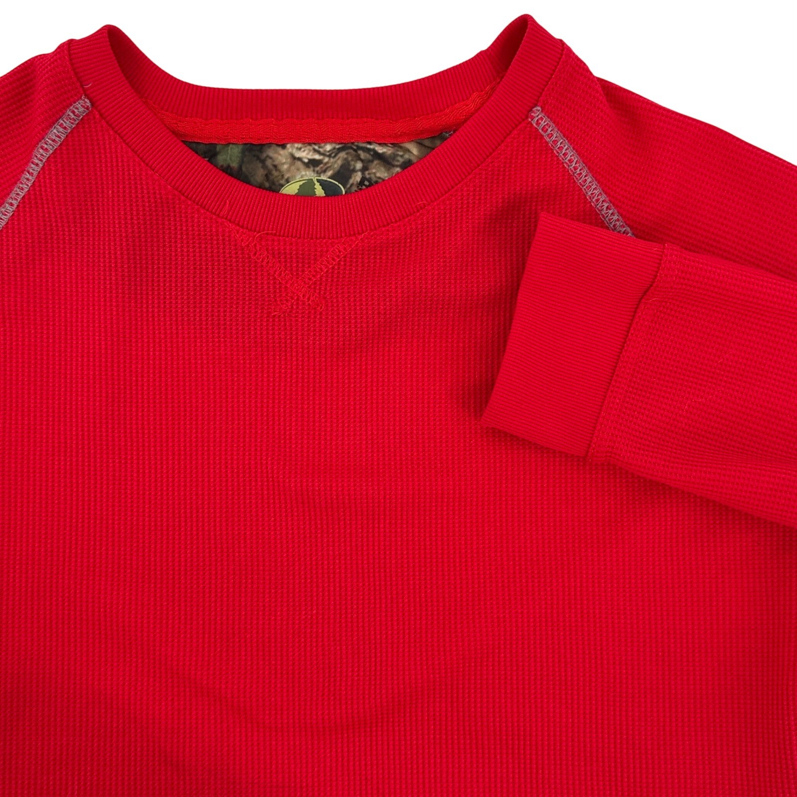 Mossy Oak Thermal Shirt Mens Large Red & Grey Long Sleeves gallery