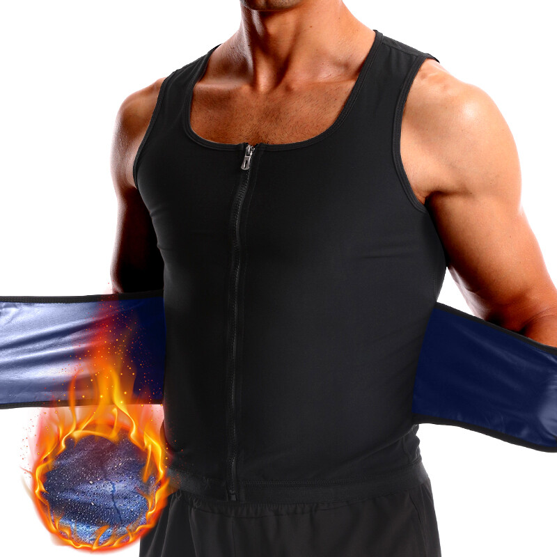 Men Gynecomastia Compression Tank Top Sweat Vest Body Shaper Fitness Shirts Belt gallery
