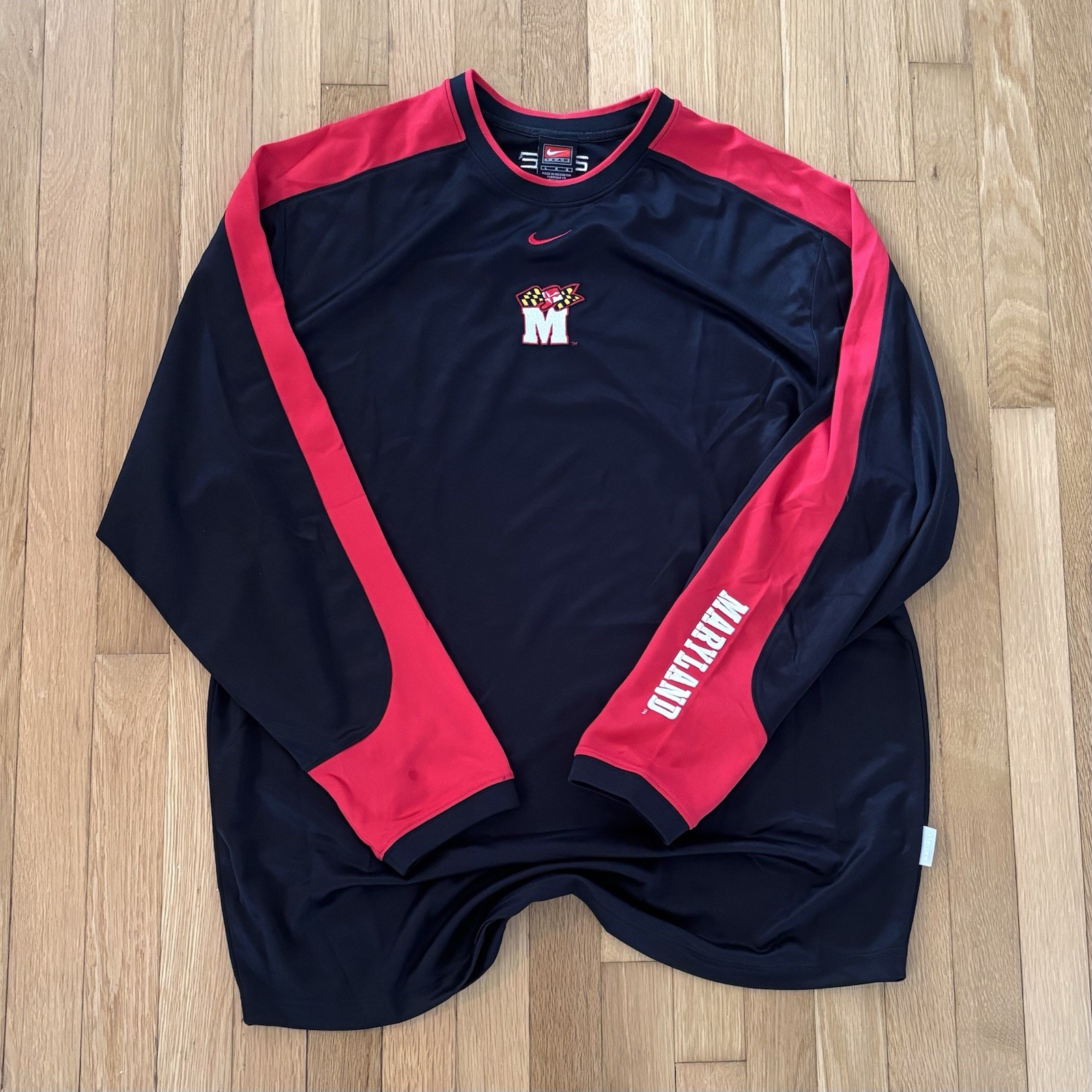 Vintage Nike Elite University of Maryland Long Sleeve Shirt L Y2K Center Swoosh gallery