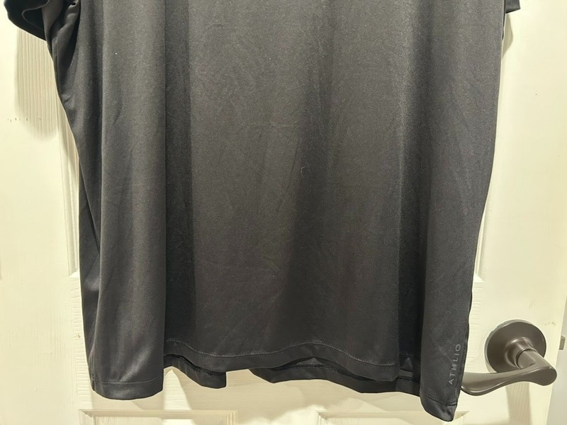 Athlio Men's size XL Black short sleeve crew neck quick dry sun protection shirt gallery