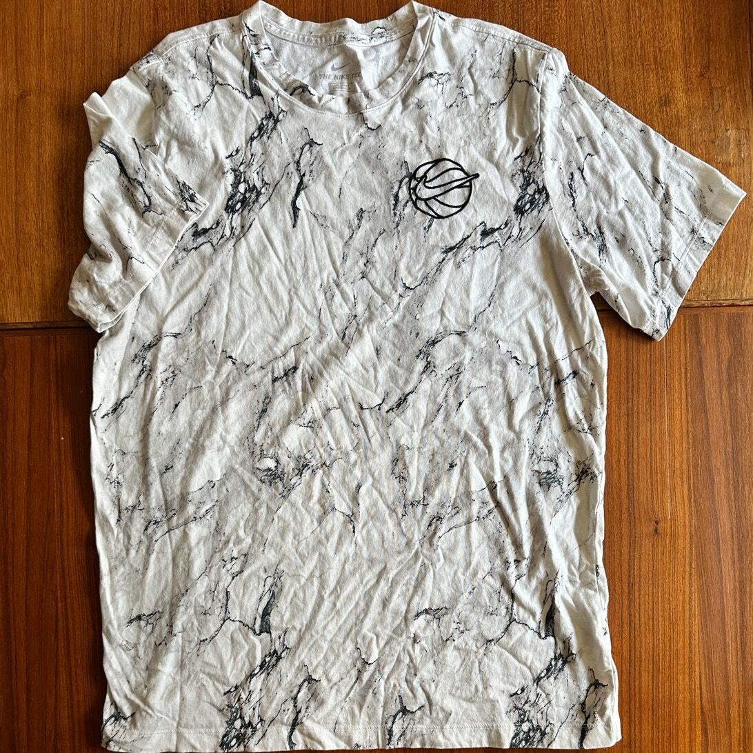 The Nike Tee Basketball XL Embroidered Logo Tie Dye White Black Gray Mens Crew gallery