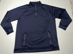 Mizzen Main 1/4 Zip Pullover Men’s XL Trim Fit Navy Blue Stretch Long Sleeve EUC