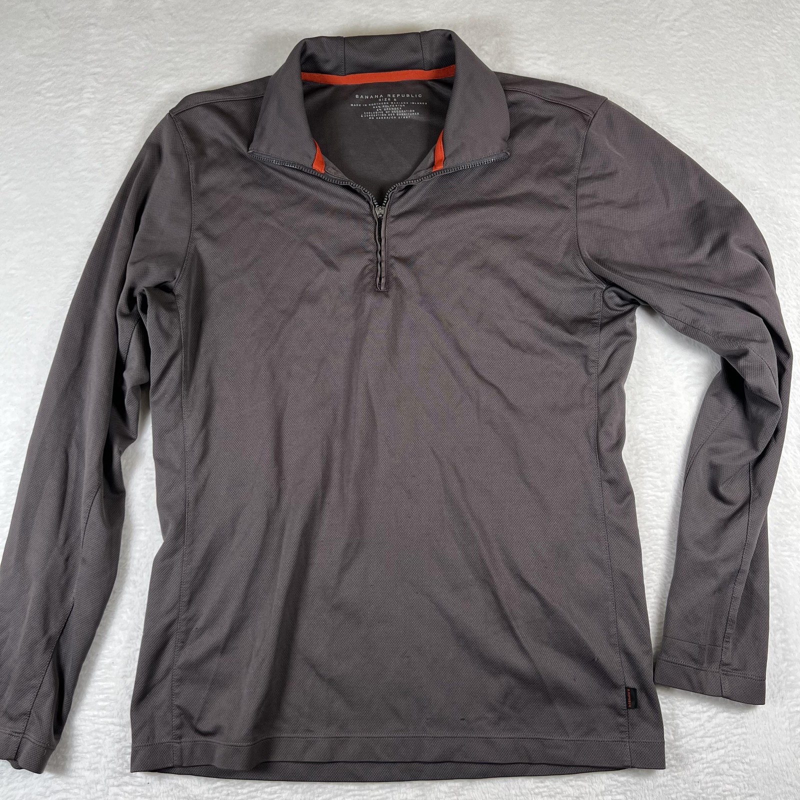 Banana Republic 1/4 Zip Pullover Mens Small Gray Long Sleeve Stretch Athletic gallery
