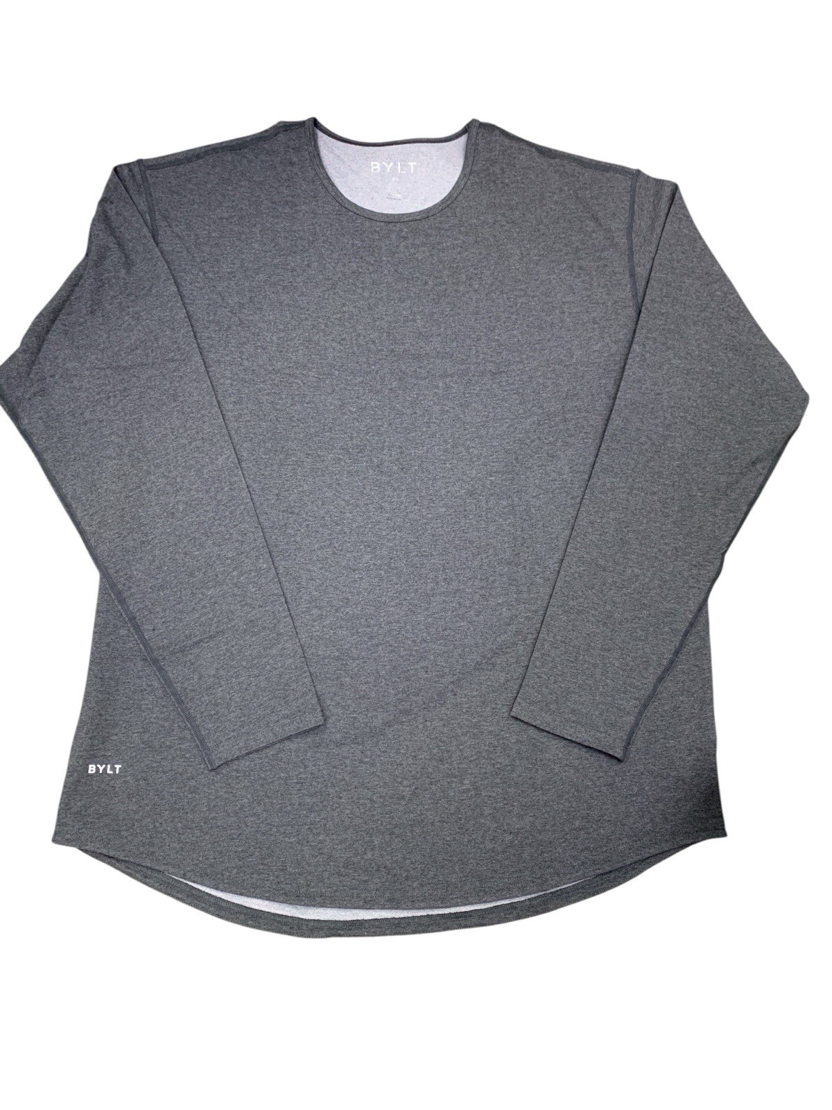 BYLT Drop Cut Lux Performance Stretch Dark Grey Crew Neck Shirt Men's 2XLarge gallery