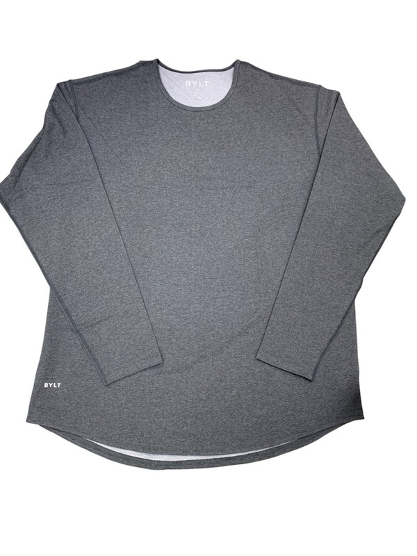BYLT Drop Cut Lux Performance Stretch Dark Grey Crew Neck Shirt Men's 2XLarge gallery