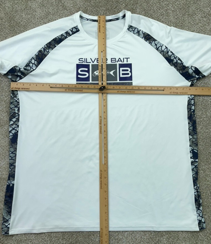 Silver Bait Shirt Mens 4X White Long Sleeve Fishing Performance Moisture Wicking gallery