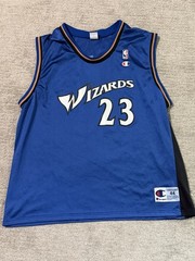 Washington Wizards Michael Jordan Basketball Jersey Mens Large Champion Blue NBA