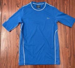 Lacoste Sport Blue Ultra Dry Mens 5 Large T-shirt Compression Performance