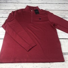 Dunning Golf Pullover Mens Medium Poppy Red Tour Performance 1/4 Zip w/ NCA LOGO