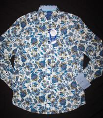 NICK GRAHAM Men’s Slim Fit Performance Floral Dress Shirt NWT SIZE: LARGE