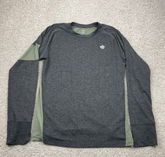 Rabbit Running Performance Shirt Mens Large Green Gray EZ Perforated Trail Hike