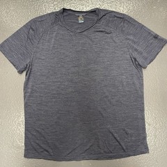 Icebreaker Merino Wool Blend Cool Lite Active Top Knit Short Sleeve Hthr Navy L