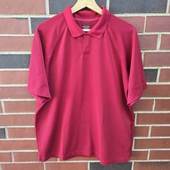 COLUMBIA Mens Large Polo Golf Shirt Mesh Knit Stretch Polyester Excellent Condit