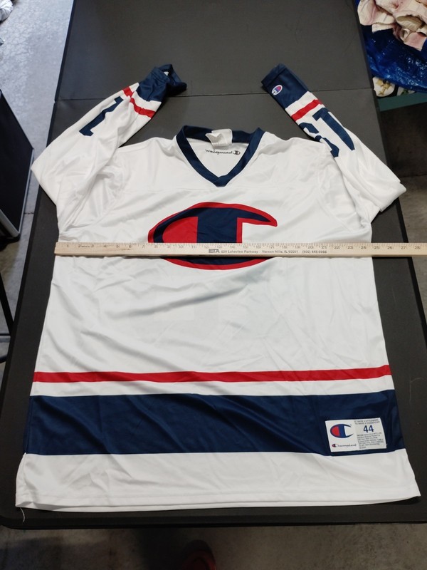 Champion Jersey Shirt Size 44 Long sleeve Polyester Hockey Ligntly Worn A23 gallery