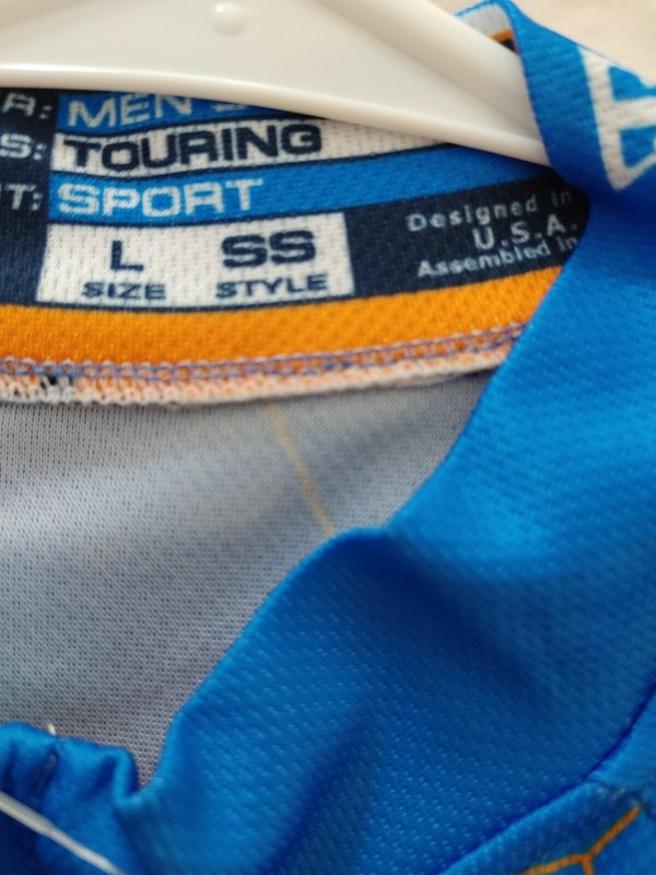 Ascend Sportswear Men's Shirt Cycling Large Style SS Blue Tusculum Touring NWT gallery