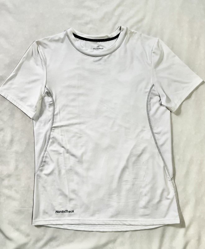 NordicTrack Men’s Short Sleeve Performance Stretch T-Shirt Color White Size M gallery