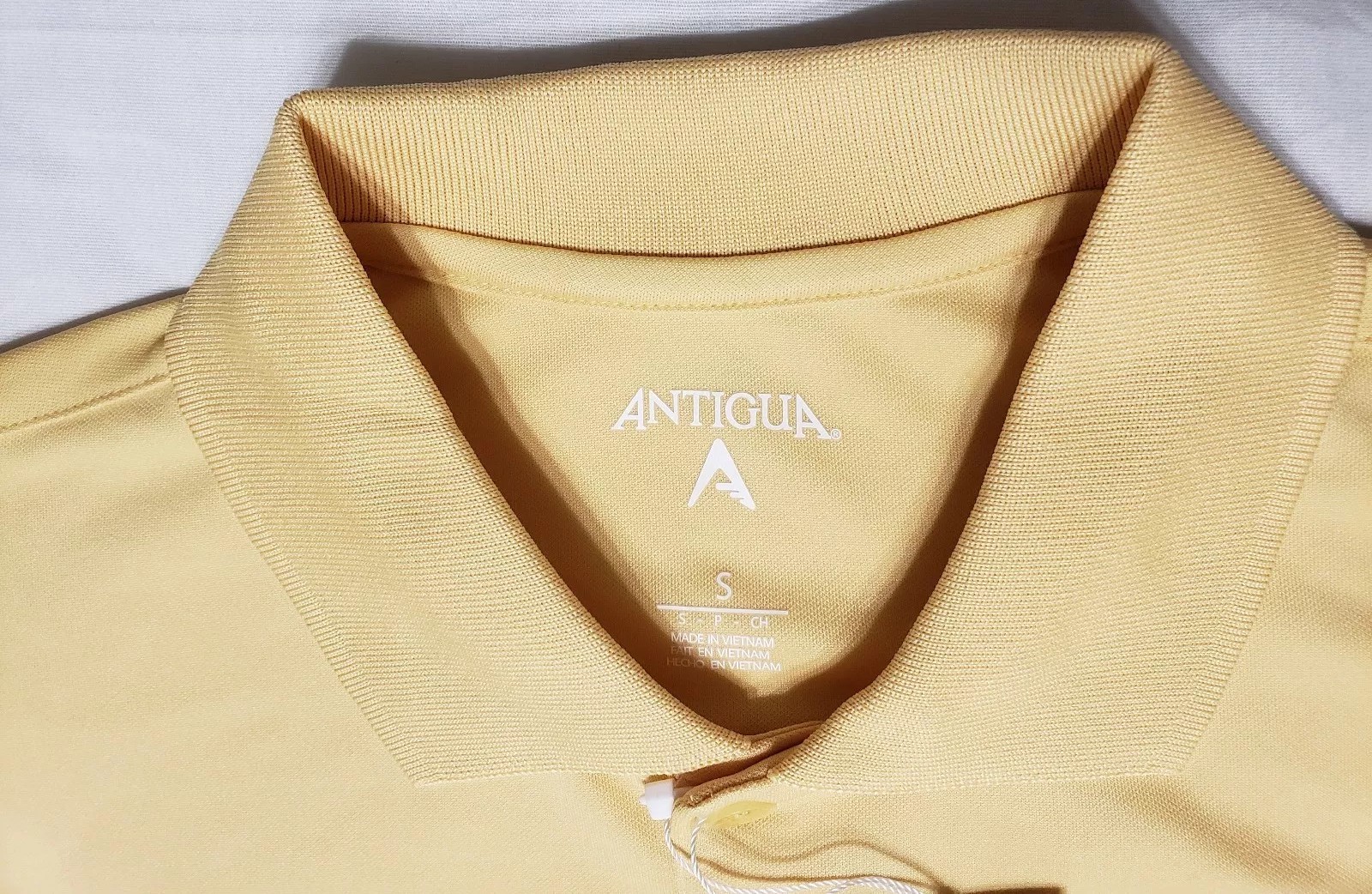 NEW Antigua Mens Exceed Desert Dry Xtra-Lite Golf Polo Light Yellow Size S Small gallery
