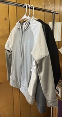 Lot Of 3 Name Brand Unisex M/L Hoodies Zip Up Under Armour/ Reebok/ Russell