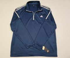 Adidas Men’s French Terry Pull over sweat shirt 1/4 Zip sz XLarge Navy Blue