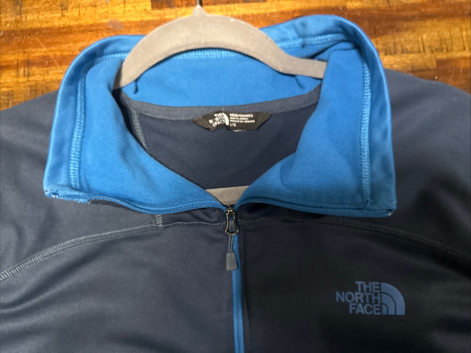 The North Face Pullover Mens Large 2 Tone Blue Quarter Zip Athletic Top(1129) gallery