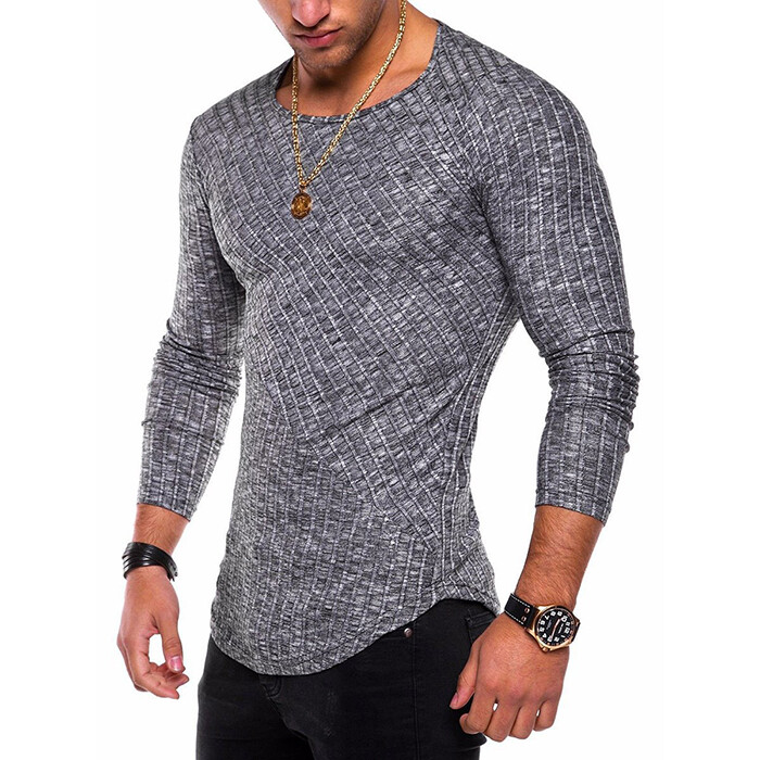 Men Shaper Workout Training Muscle Fitness Activewear Long Sleeve Tee Shirt