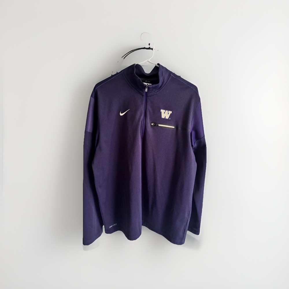 Nike Dri-FIT Washington Huskies 1/4 Zip Pullover Men’s Large Purple NCAA