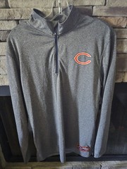 Chicago Bears NFL Team Apparel 1/4 Zip Size M Pullover Athletic Gray NWT