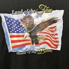 Activewear ‘Land of the Free Home of the Brave’ Graphic Shirt Mens Size L Black