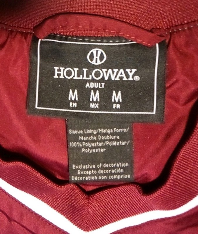 Holloway 229019 Men's V-Neck Long Sleeve Bionic Windshirt Crimson/White Sz Med gallery