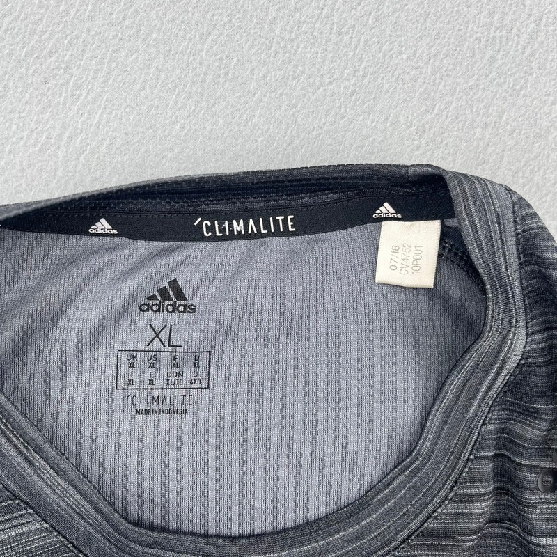 Adidas Mens Climalite Space Dye Performance T-Shirt Grey XL CV4752 gallery