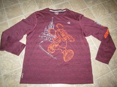 Champion VAPOR LS Athletic RUN DISNEY Shirt Sz L FREE SHIPPING